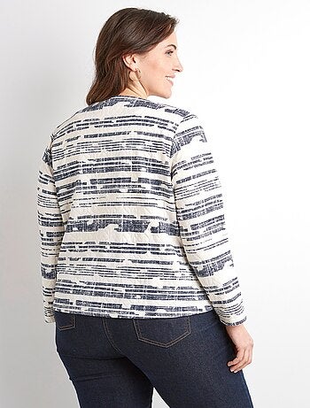 Veste courte sans col zippée irisée