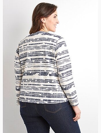 Veste courte sans col zippée irisée