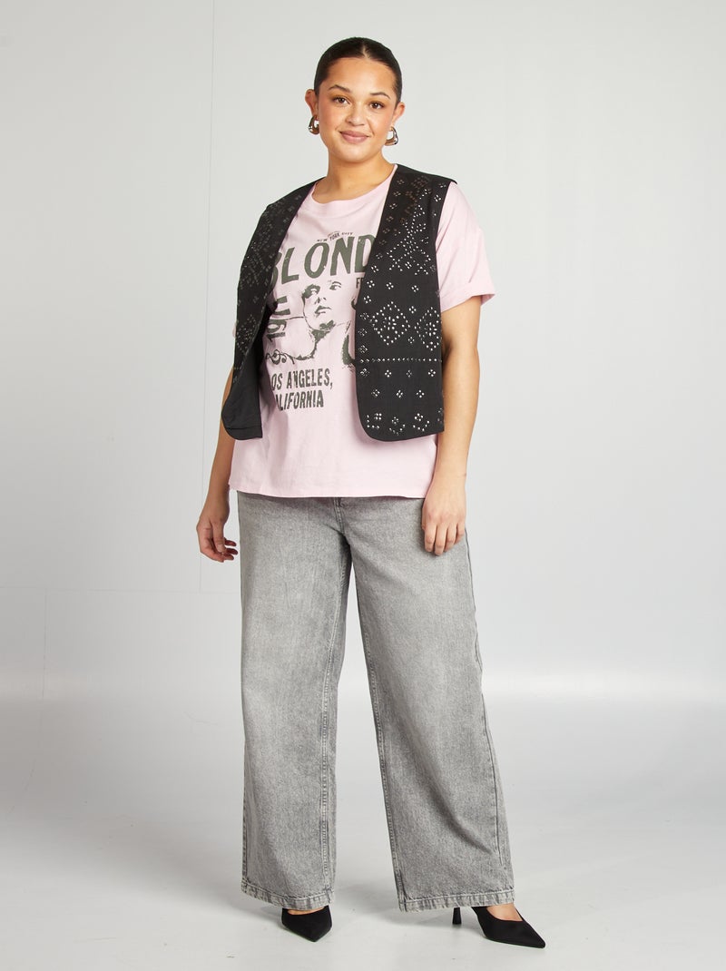 Veste courte sans manches avec studs NOIR - Kiabi