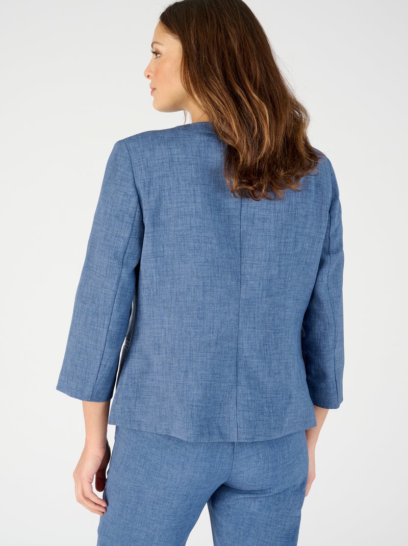 Veste courte tissu texturé - Damart Bleu - Kiabi
