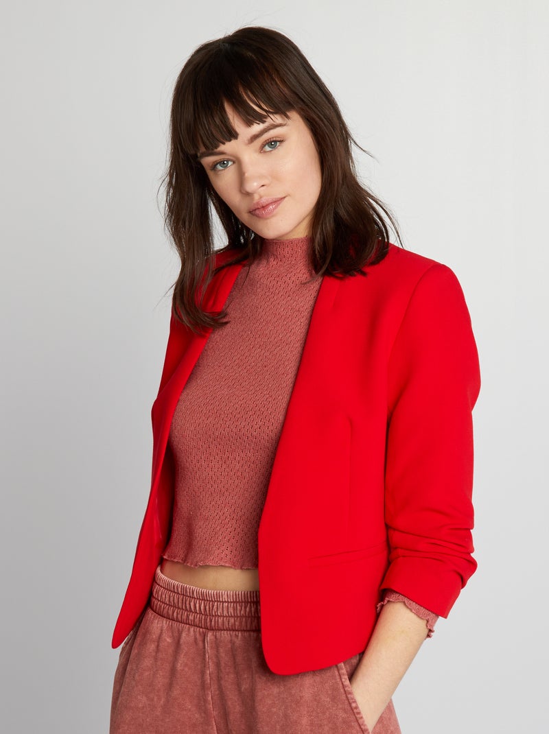 Veste courte type blazer rouge - Kiabi