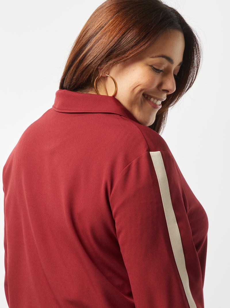 Veste courte zippée avec col chemise ROUGE - Kiabi