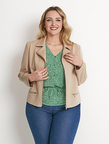 Veste courte zippée droite maille milano - AFIBEL