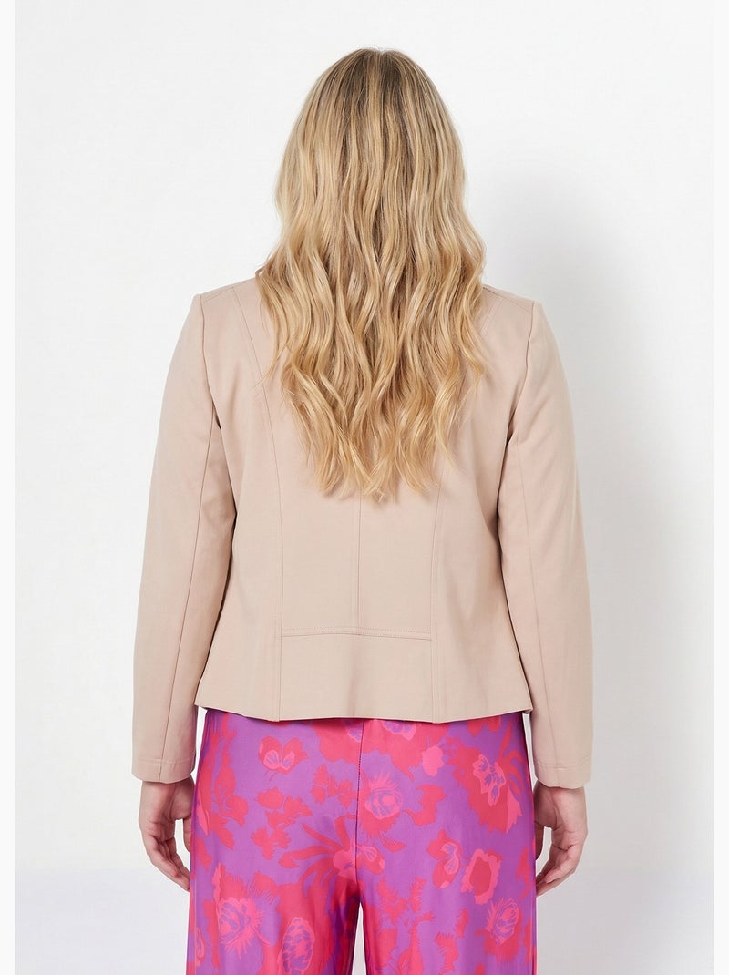 Veste courte zippée droite maille milano - AFIBEL Beige - Kiabi