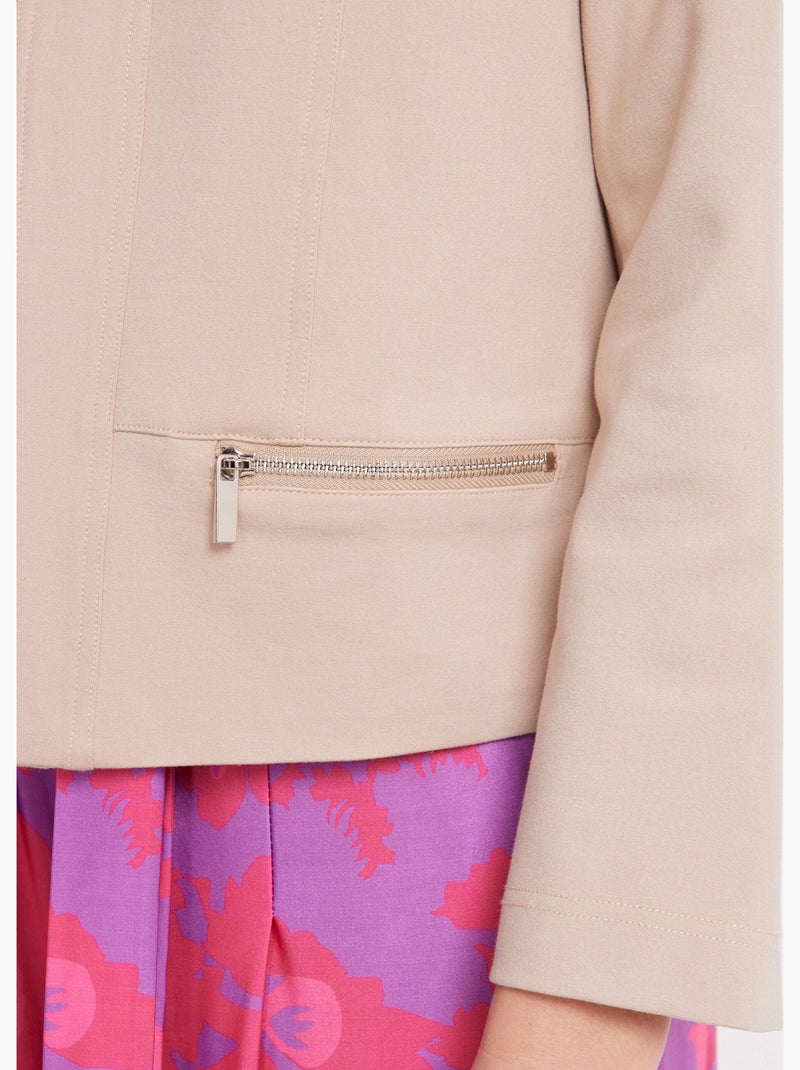 Veste courte zippée droite maille milano - AFIBEL Beige - Kiabi