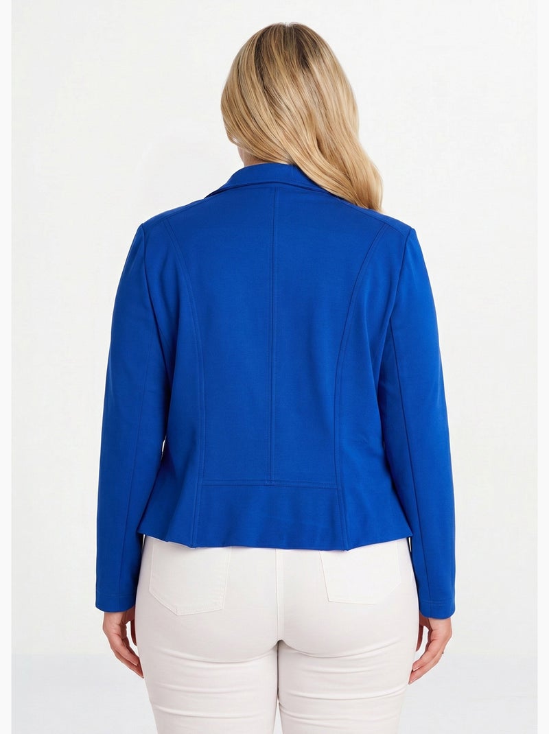 Veste courte zippée droite maille milano - AFIBEL Bleu - Kiabi