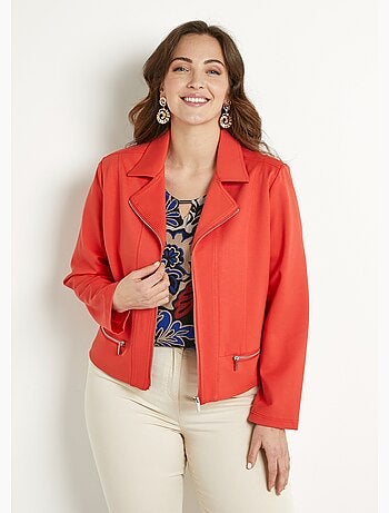 Veste courte zippée droite maille milano - AFIBEL