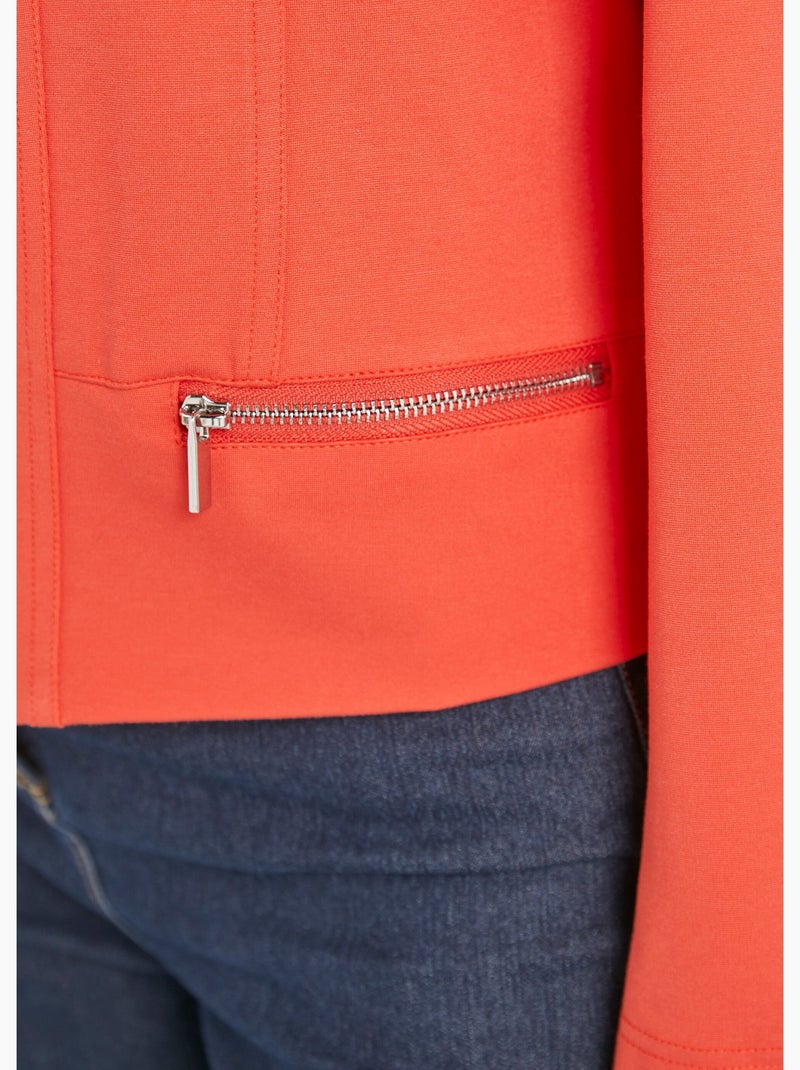 Veste courte zippée droite maille milano - AFIBEL Orange - Kiabi