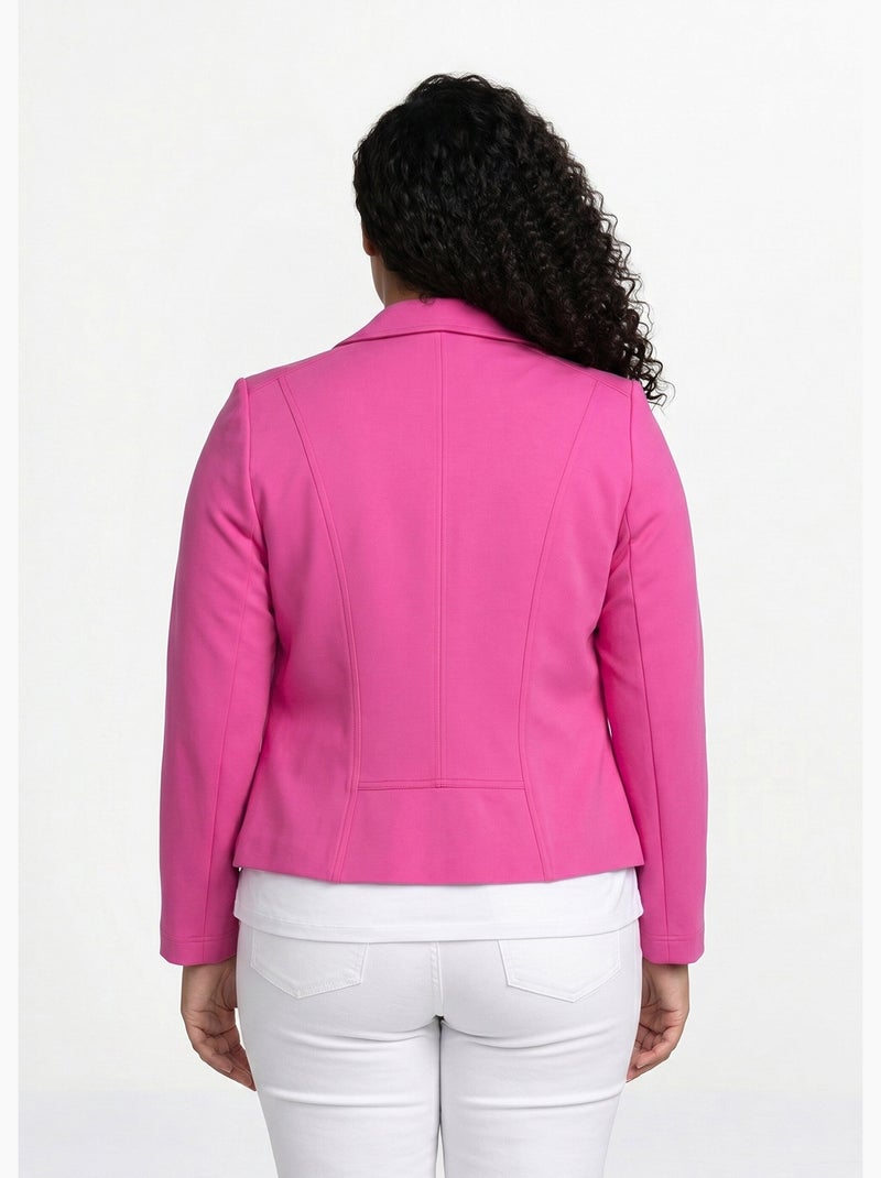 Veste courte zippée droite maille milano - AFIBEL Rose - Kiabi