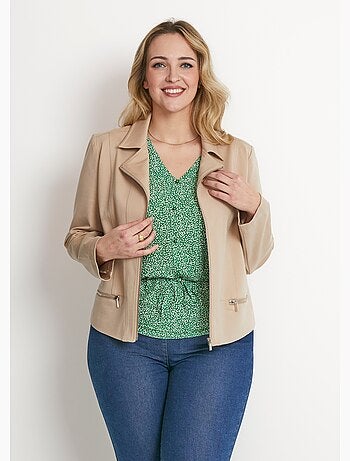 Veste courte zippée droite maille milano - AFIBEL