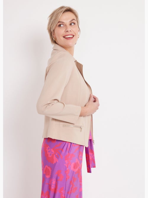 Veste courte zippée droite maille milano - AFIBEL - Kiabi