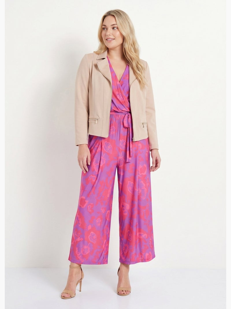 Veste courte zippée droite maille milano - AFIBEL Sable - Kiabi