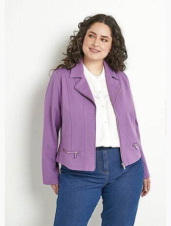 Veste courte zippée droite maille milano - AFIBEL