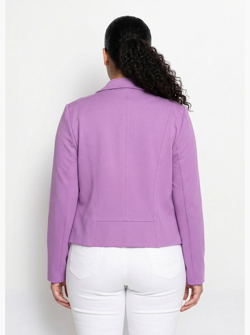 Veste courte zippée droite maille milano - AFIBEL Violet - Kiabi