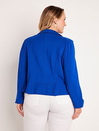 Veste courte zippée droite maille milano
