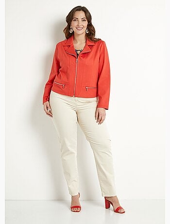 Veste courte zippée droite maille milano