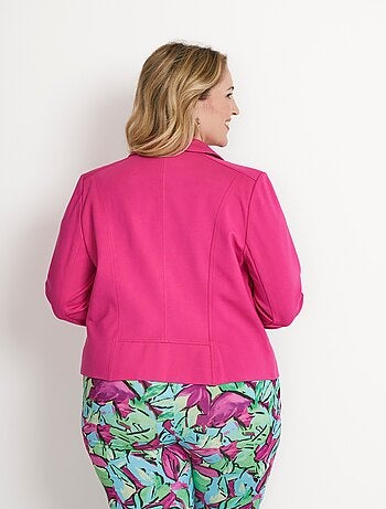 Veste courte zippée droite maille milano