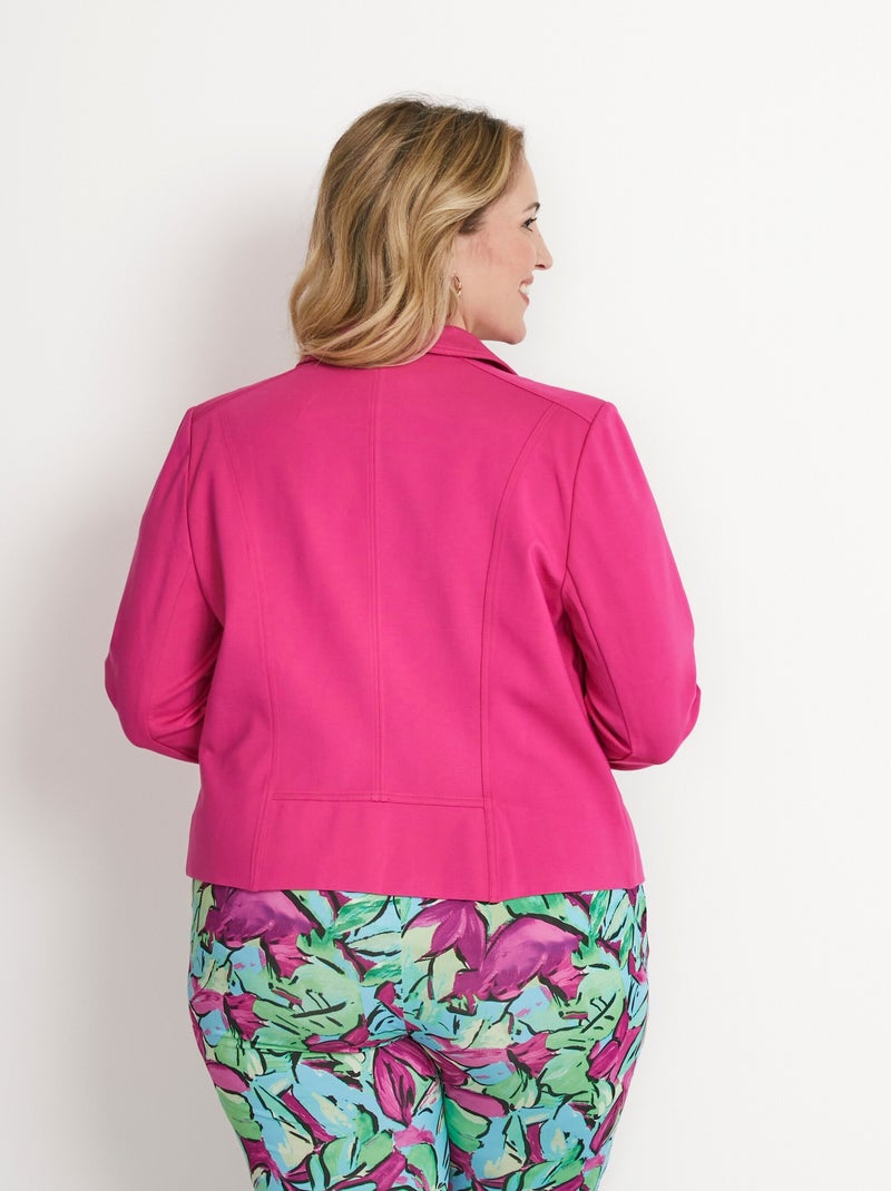Veste courte zippée droite maille milano Rose fushia - Kiabi