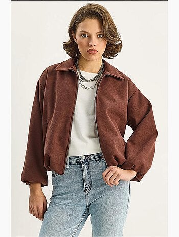 Veste courte zippée pour femme avec poches lucci