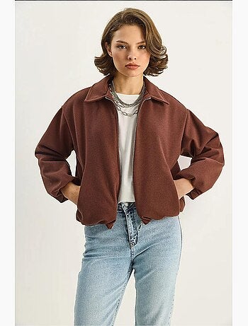 Veste courte zippée pour femme avec poches lucci