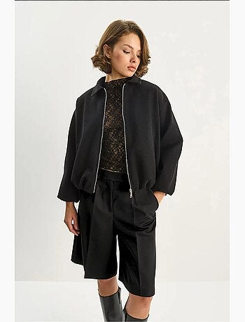 Veste courte zippée pour femme avec poches lucci