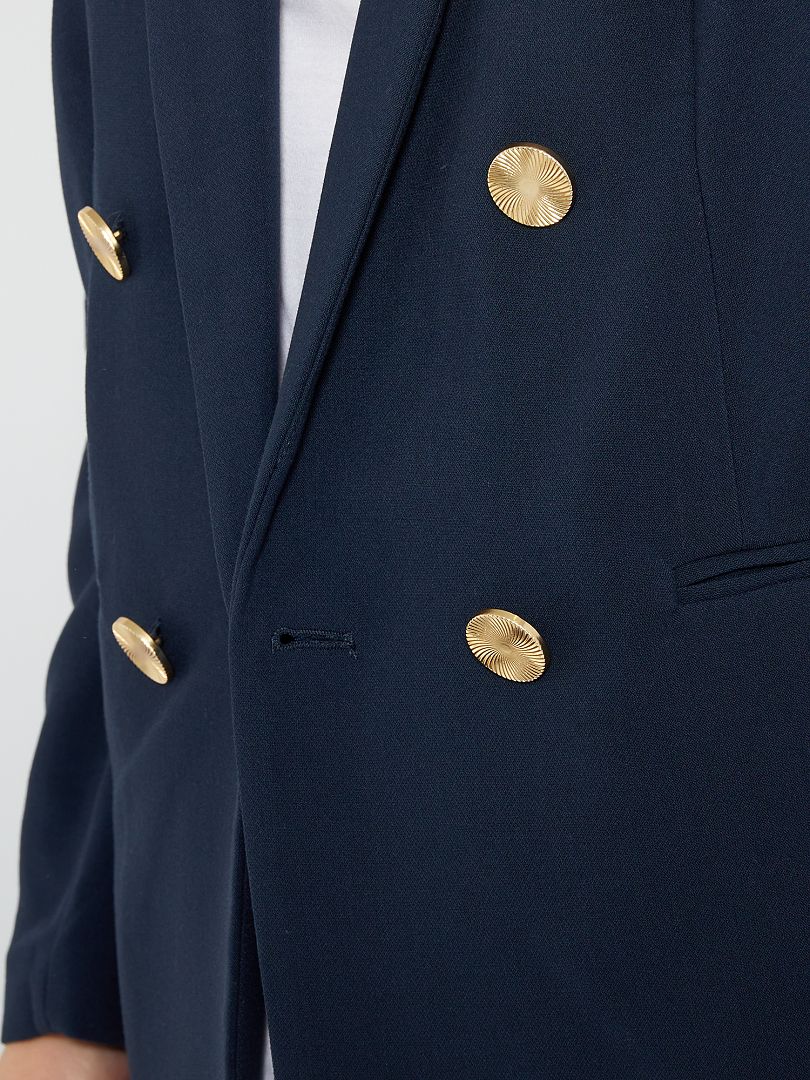 manteau femme bleu marine boutons dorés