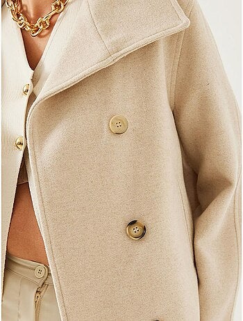 Veste croisée en laine boutonnée bianco lucci
