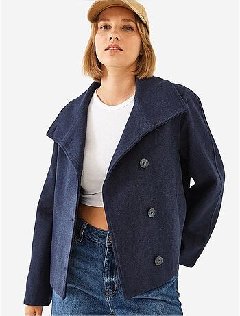 Veste croisée en laine boutonnée bianco lucci