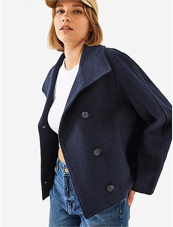 Veste croisée en laine boutonnée bianco lucci