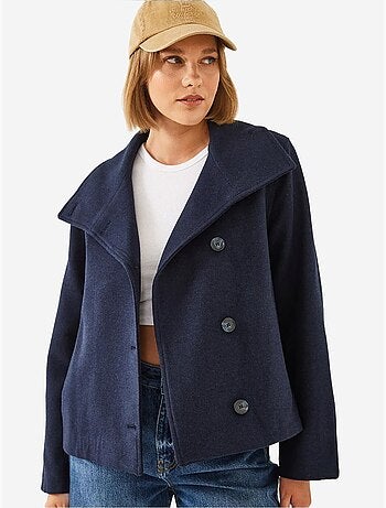 Veste croisée en laine boutonnée bianco lucci