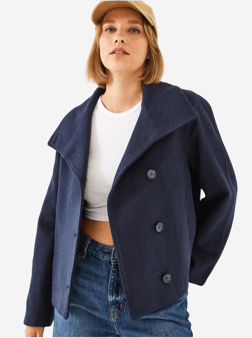 Veste croisée en laine boutonnée bianco lucci - Kiabi Veste croisée en laine boutonnée bianco lucci - Kiabi