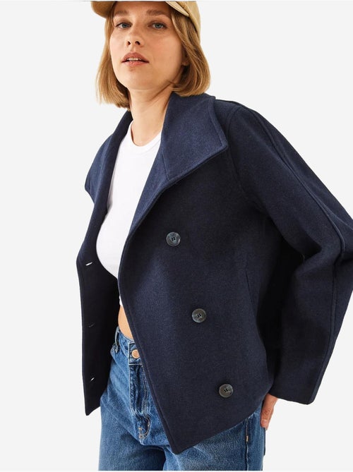 Veste croisée en laine boutonnée bianco lucci - Kiabi Veste croisée en laine boutonnée bianco lucci - Kiabi