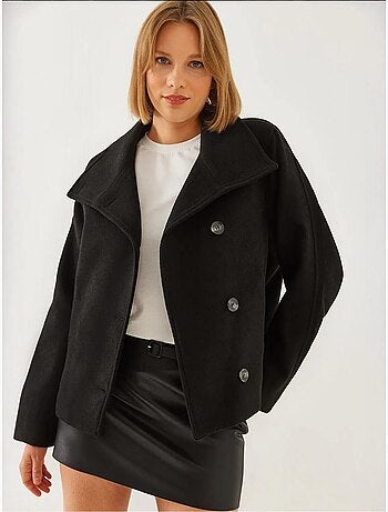 Veste croisée en laine boutonnée bianco lucci