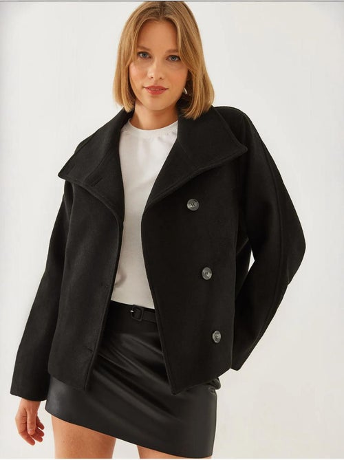 Veste croisée en laine boutonnée bianco lucci - Kiabi Veste croisée en laine boutonnée bianco lucci - Kiabi