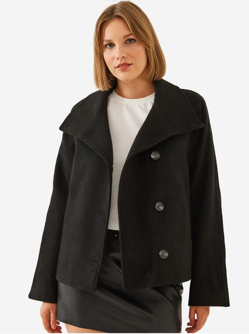 Veste croisée en laine boutonnée bianco lucci - Kiabi Veste croisée en laine boutonnée bianco lucci - Kiabi