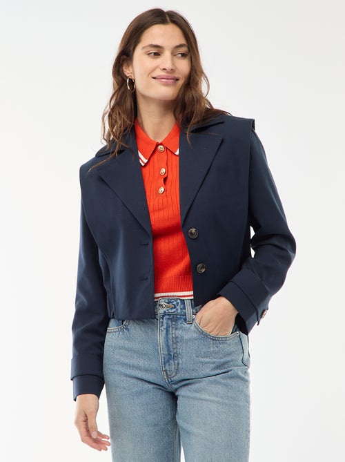 Veste cropped style trench - Kiabi
