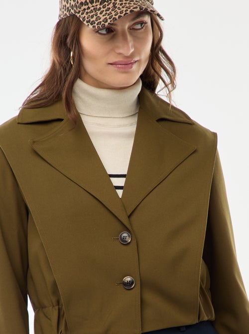 Veste cropped style trench - Kiabi