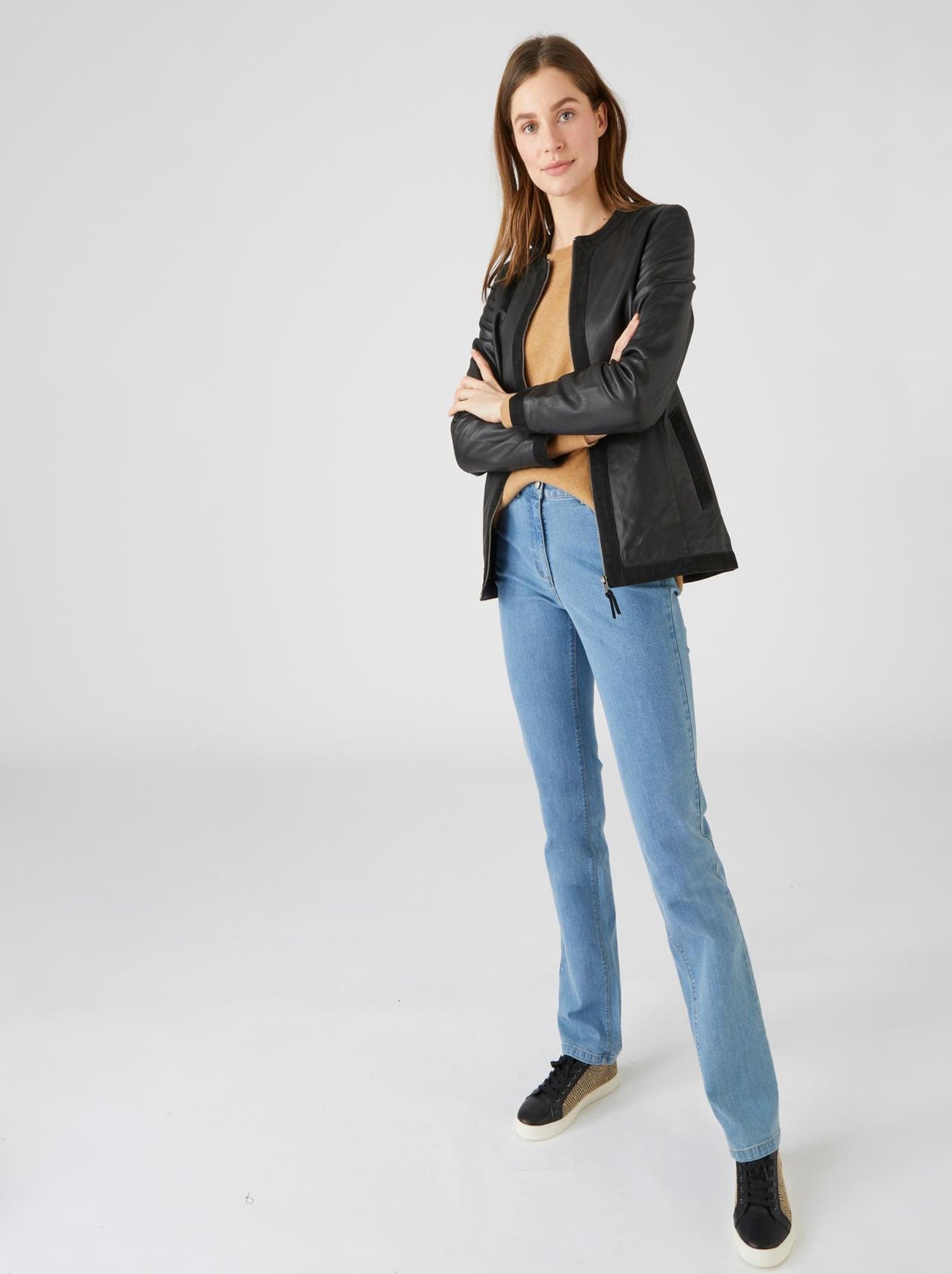 Veste En Cuir Daim Noir Relativity - Taille S - Fermeture Zip Devant - Neuve Avec étiquettes