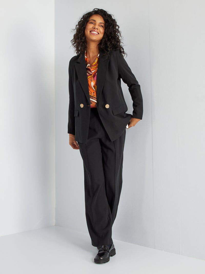 Veste de costume à double boutonnage noir - Kiabi