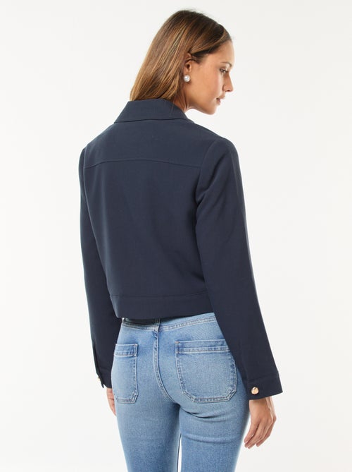 Veste de costume avec boutons dorés coupe courte - Kiabi