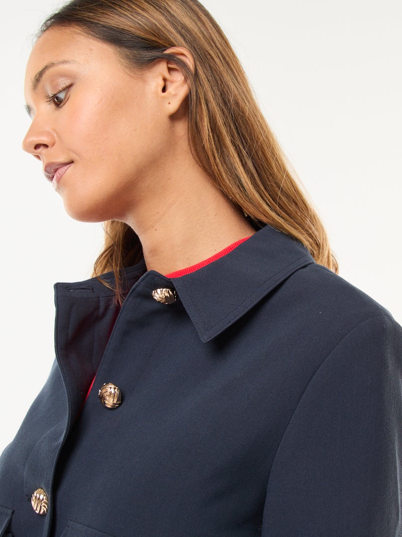 Veste de costume avec boutons dorés coupe courte Bleu - Kiabi