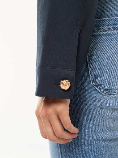 Veste de costume avec boutons dorés coupe courte - Kiabi