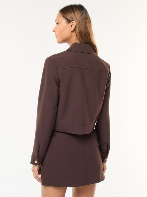 Veste de costume avec boutons dorés coupe courte - Kiabi