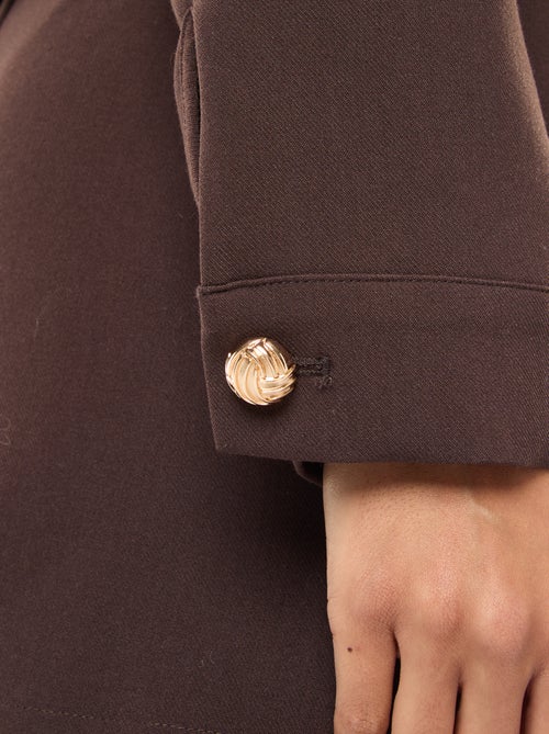 Veste de costume avec boutons dorés coupe courte - Kiabi
