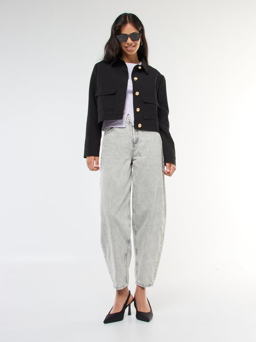 Veste de costume avec boutons dorés coupe courte - Kiabi