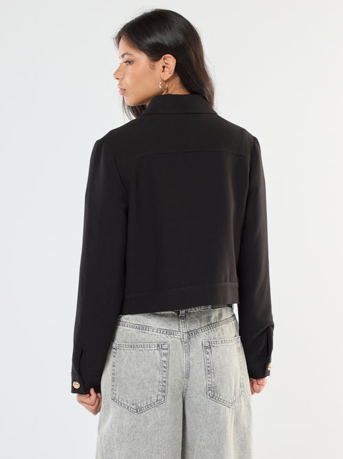 Veste de costume avec boutons dorés coupe courte - Kiabi