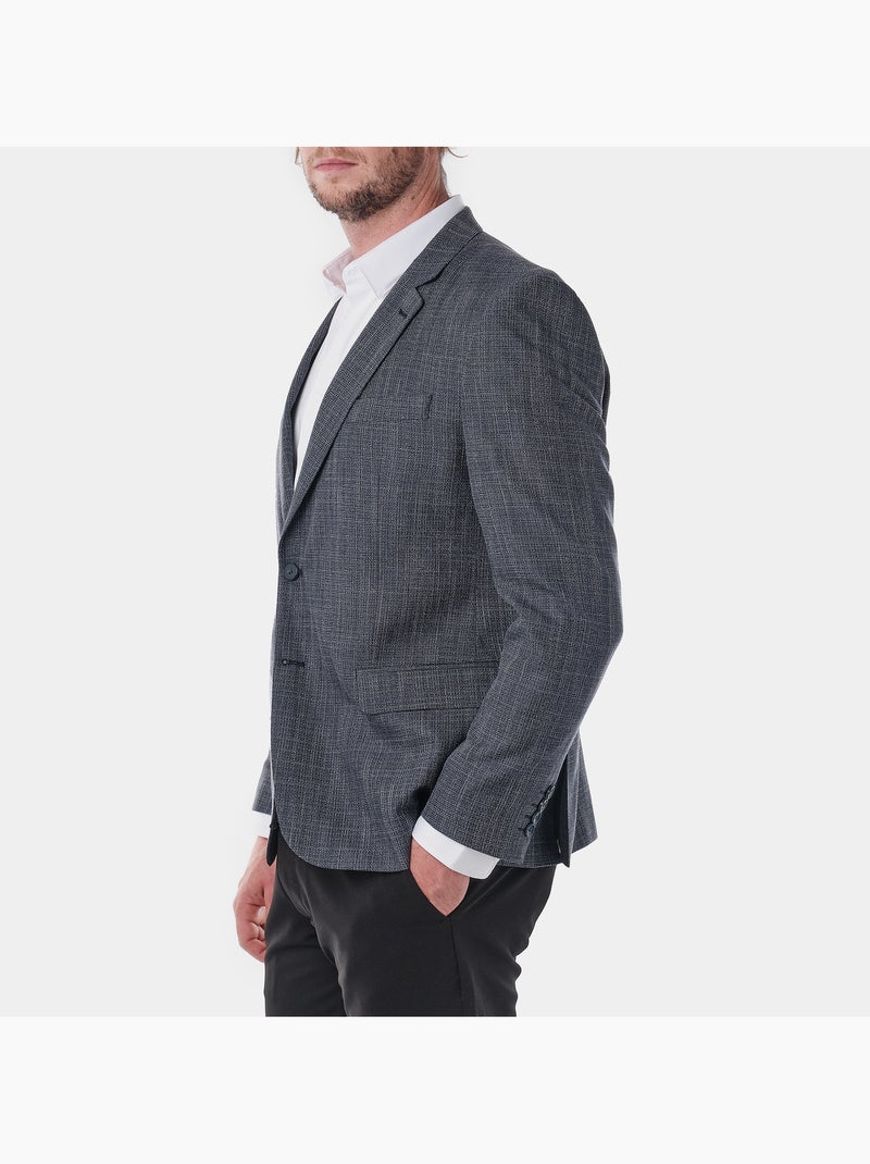 Veste de costume chiné Bleu marine - Kiabi