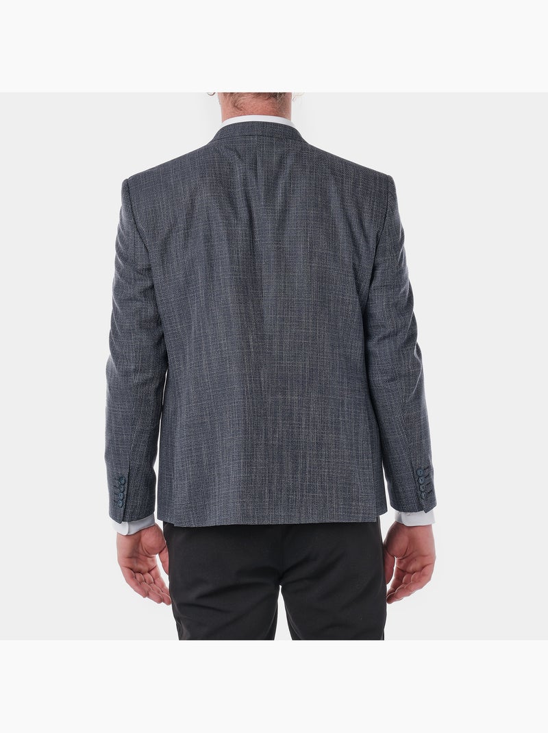 Veste de costume chiné Bleu marine - Kiabi