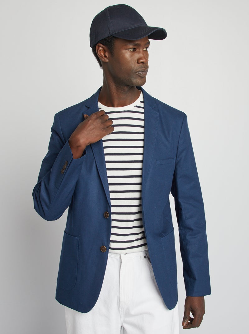 Veste de costume coupe ajustée / Slim fit Bleu - Kiabi