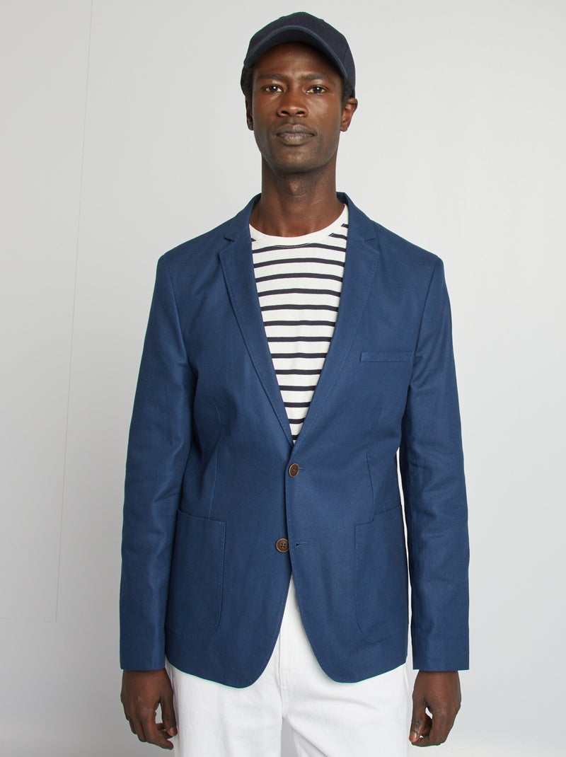 Veste de costume coupe ajustée / Slim fit Bleu - Kiabi